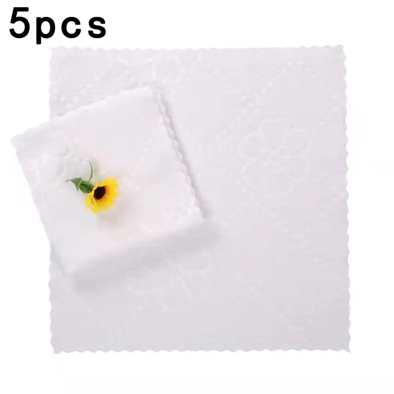5 Dishcloths That Do Not Shed Hair Kitchen Household Cleaning Cloths Qme WHITE