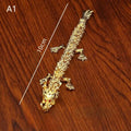 3D alloy golden dragon statue with movable limbs - home desktop decoration, symbol of power and good luck Qme A1