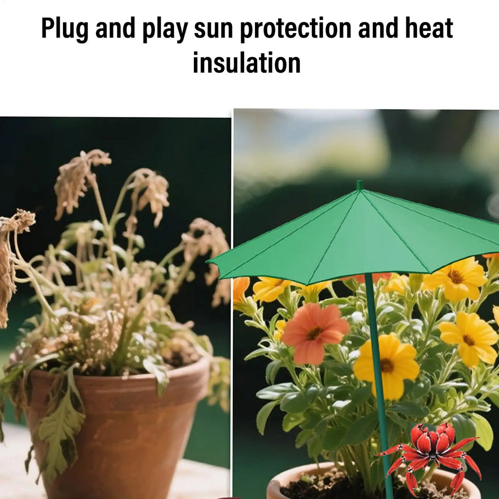 Umbrella For Plants 3 Pieces Garden Potted Plants Sun Protection Small Planter Umbrella For Outdoor Yard Patio Porch Backyard Qme