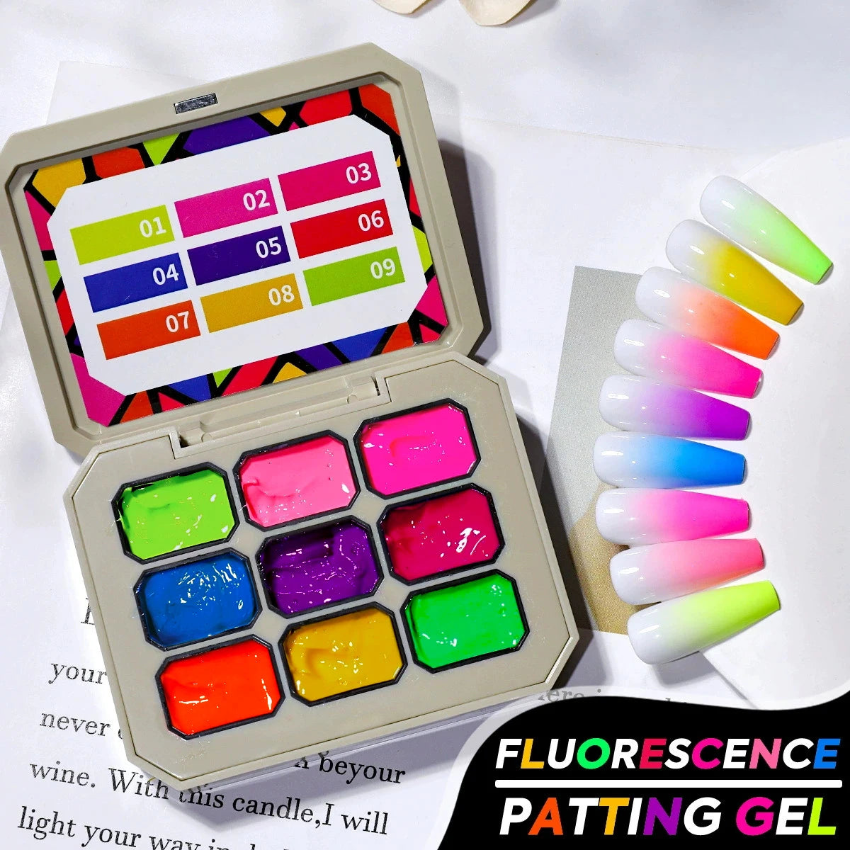 1Box 9 Colors Patting Gel Smudge Canned Saturation Popular Semi-solid Qme GTCH-9G-YG