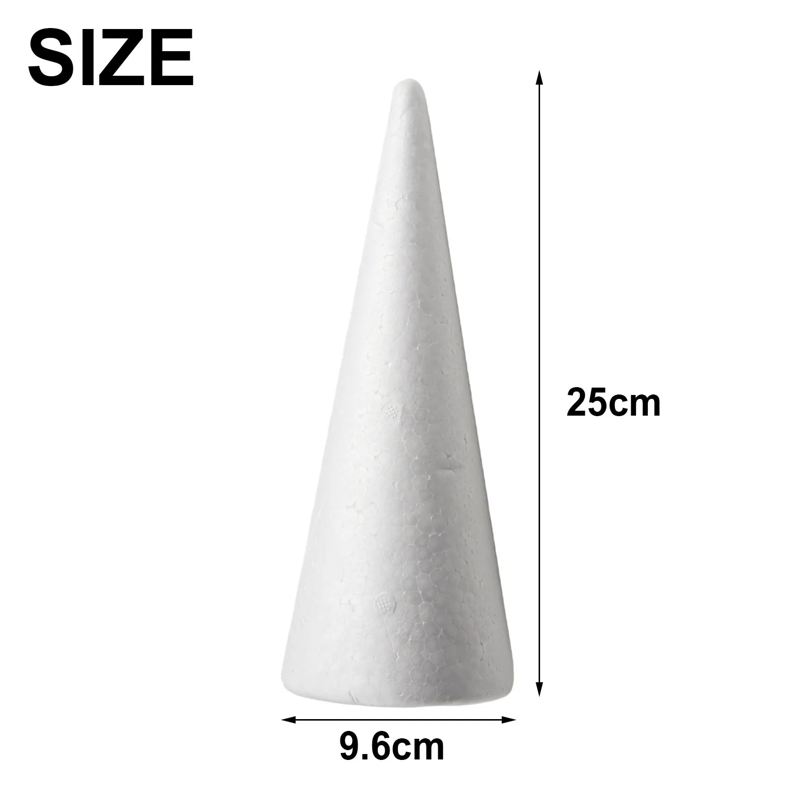 1pc Foam Cones Polystyrene For Crafts DIY Painting Triangle Tree Christmas Tree Flower Arrangement Props Festival Decorations Qme 25cmX9.6cm