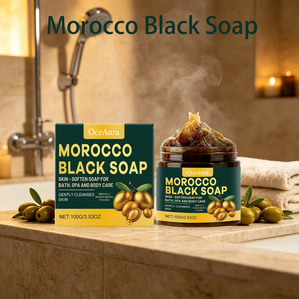 Oceaura Morocco Black Soap Bath Spa Body Care Gentle Cleansing Deep Qme
