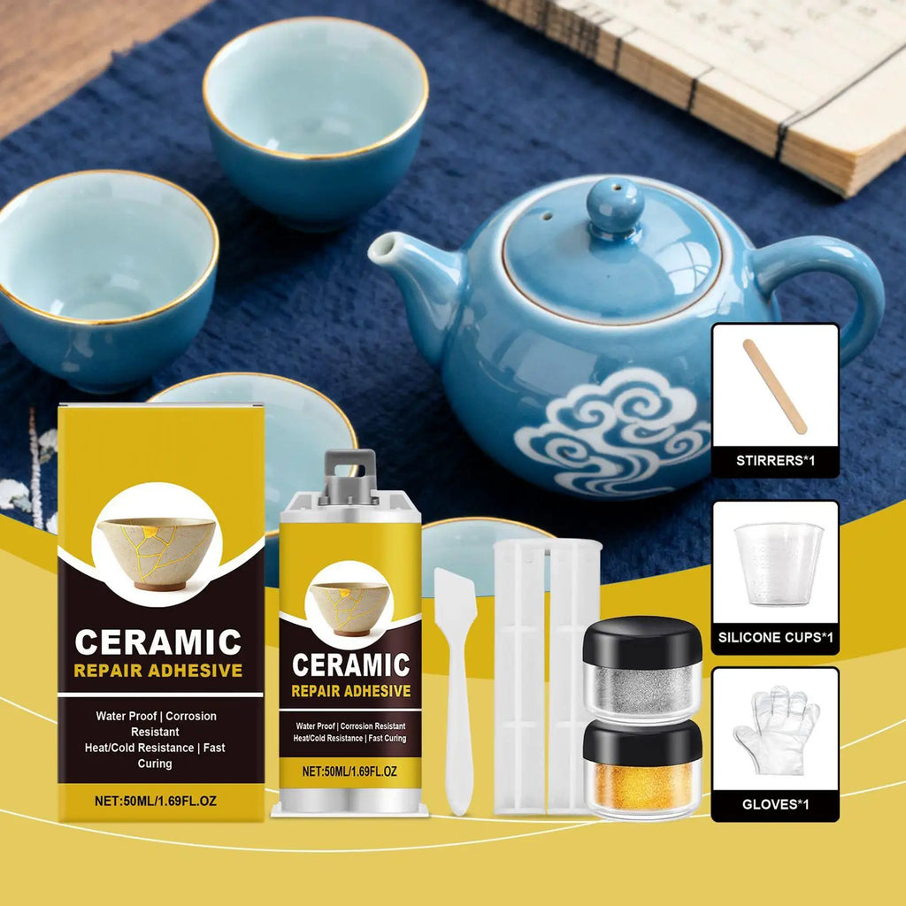 Porcelain Repair Broken Ceramics Glass Glue Adhesive Refinishing Art Qme
