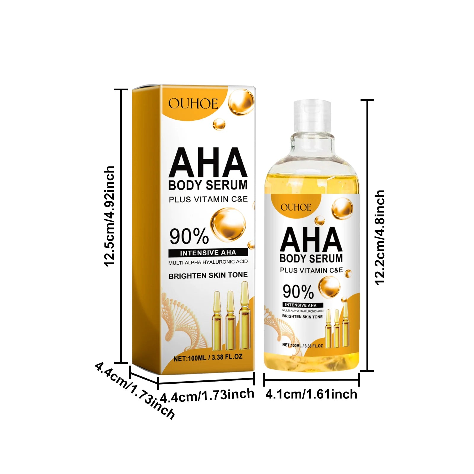 AHA Body Serum Moisturizing Brightening Spots Eraser Corrector Shrink Pore Repair Lighten Body Face Skin Hydrating Face Serum Qme