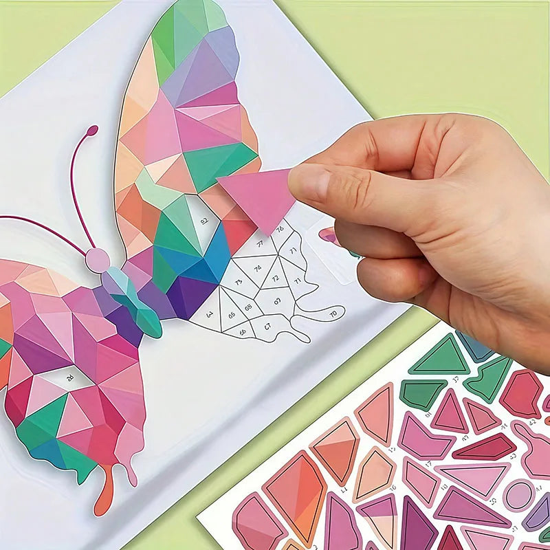 3D Animal Jigsaw Puzzle Stickers DIY Handmade Creative Collage Art Set With Self-Adhesive Paper Back To School Gifts Educational Qme