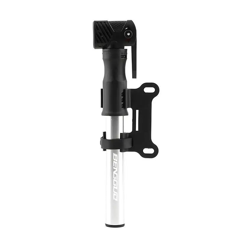 Bicycle Pump Mini Portable Hand Tire Tube Inflator Aluminum Alloy Qme Silver