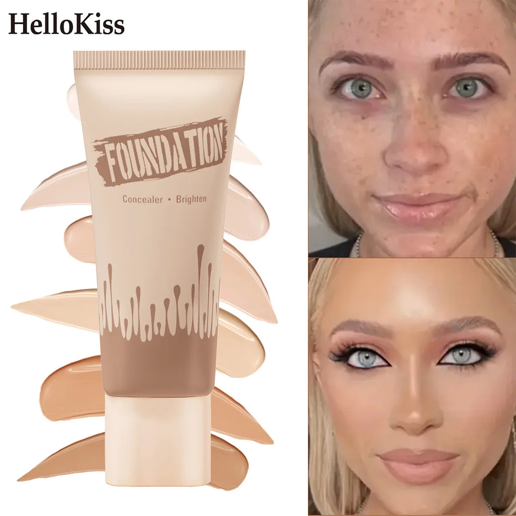 Matte Finish Liquid Foundation - Oil-Control, Waterproof, Full Coverage Concealer for All Skin Tones Qme