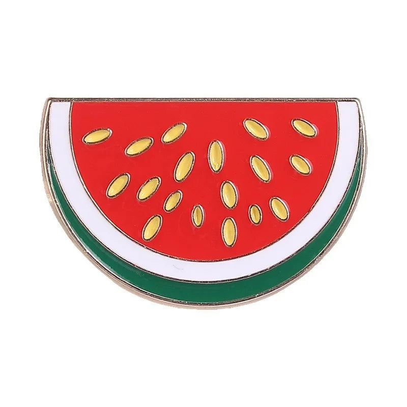 Cute Cartoon Watermelon Metal Enamel Brooch Summer Fruit Lapel Pin Badge for Backpack Clothes Hat Fashion Jewelry Holiday Gift Qme style4