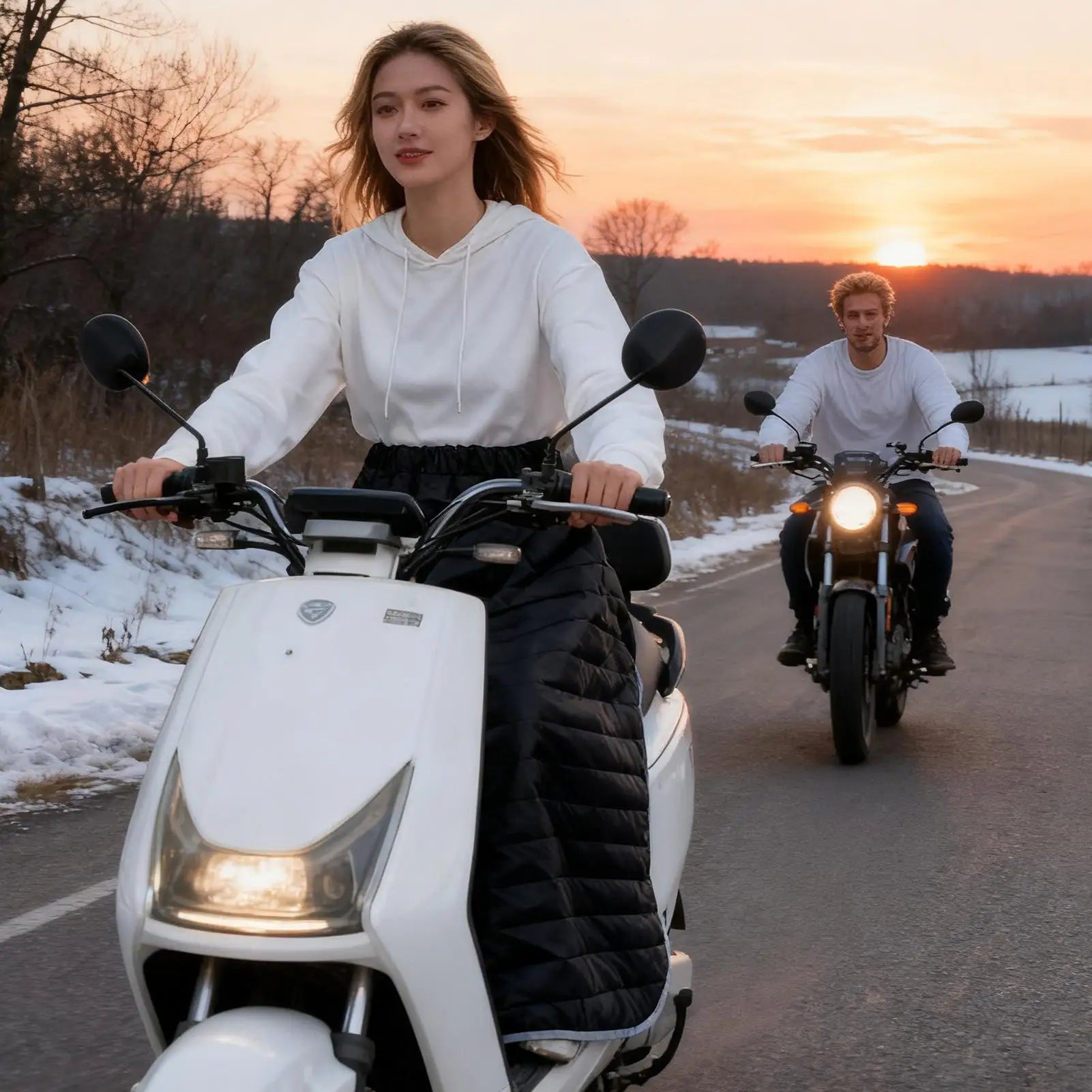 Winter Motorcycle Leg Cover Comfortable Windproof Thickened Motorcycle Leg Protector Wind Guard for Adults Men Women Outdoor Qme