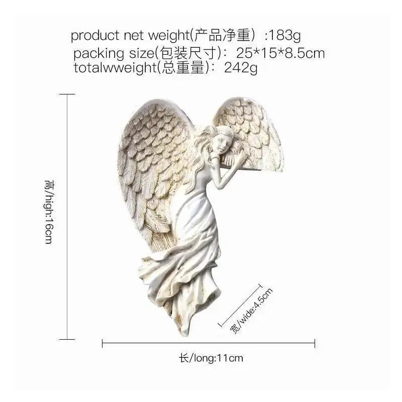 Angel Wings Resin Craft Door Frame Ornament Angel Winged Goddess Pendant Garden Door Decoration Home Gifts Left Right Wings Qme
