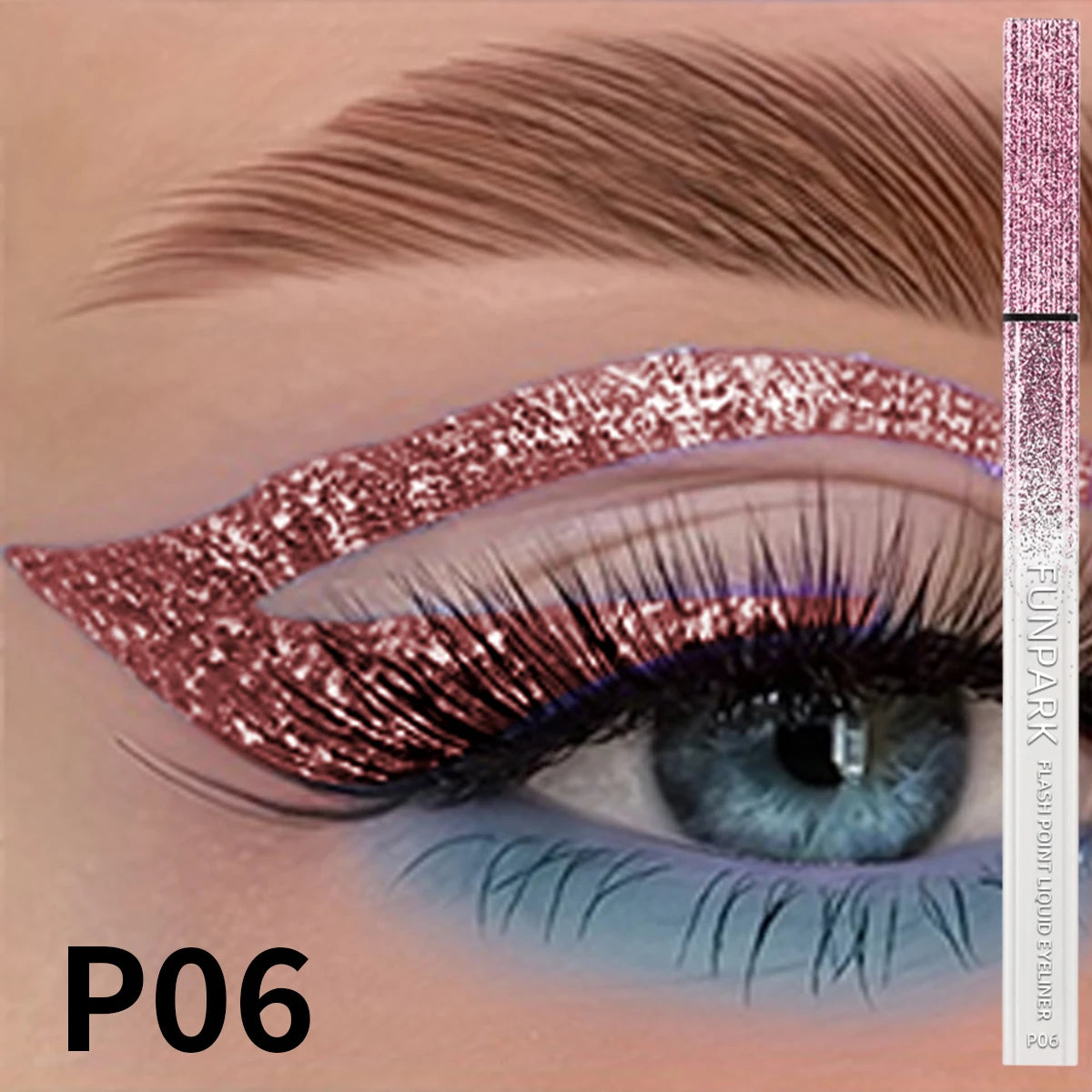 Glitter Liquid Eyeliner Pencil Waterproof Purple Pink Blue Eye Liner Qme P06