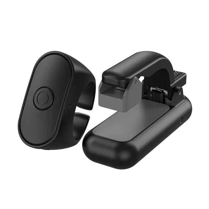 2-in-1 Lightweight E-book Page Turner Remote Record Triggers Reading Qme Black