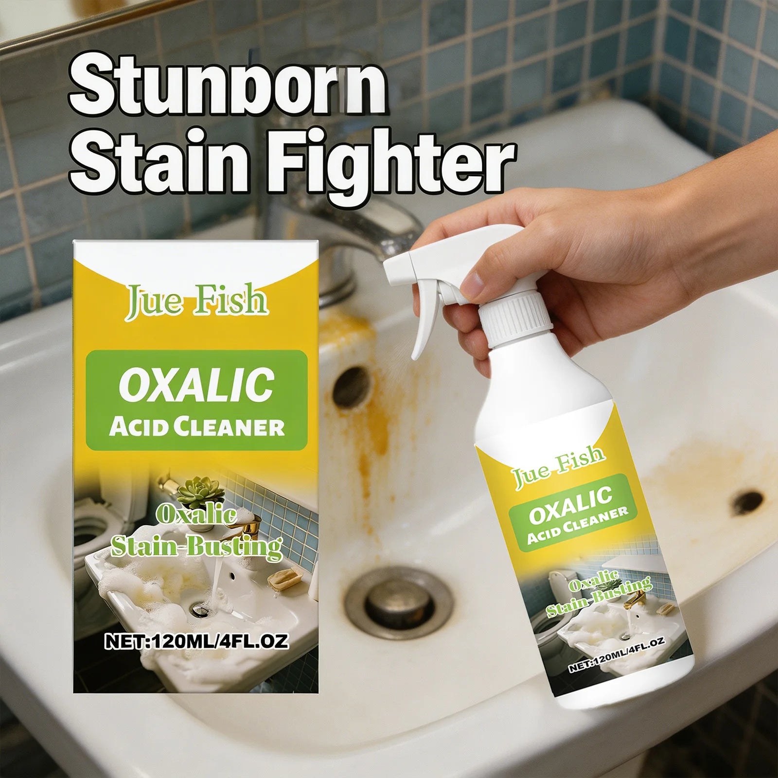Oxalic Acid Cleaner Remove Urine Stains & Yellowing Eliminate Odors Eco-Friendly Multi-purpose Cleaning Spray Rust Stain Remover Qme