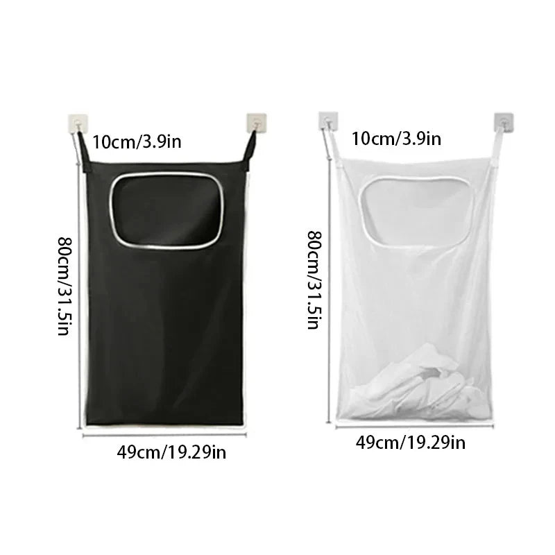 Household Sundries Storage Bag Door Hanging Laundry Basket Wall Qme