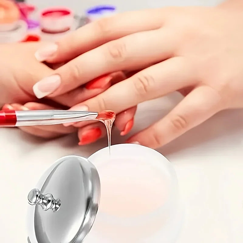 Clear Easy-to-Clean Nail Polish Remover Container for Salon & Home Use, Hygienic Manicure Tool for Hands, Feet & Nail Care Qme