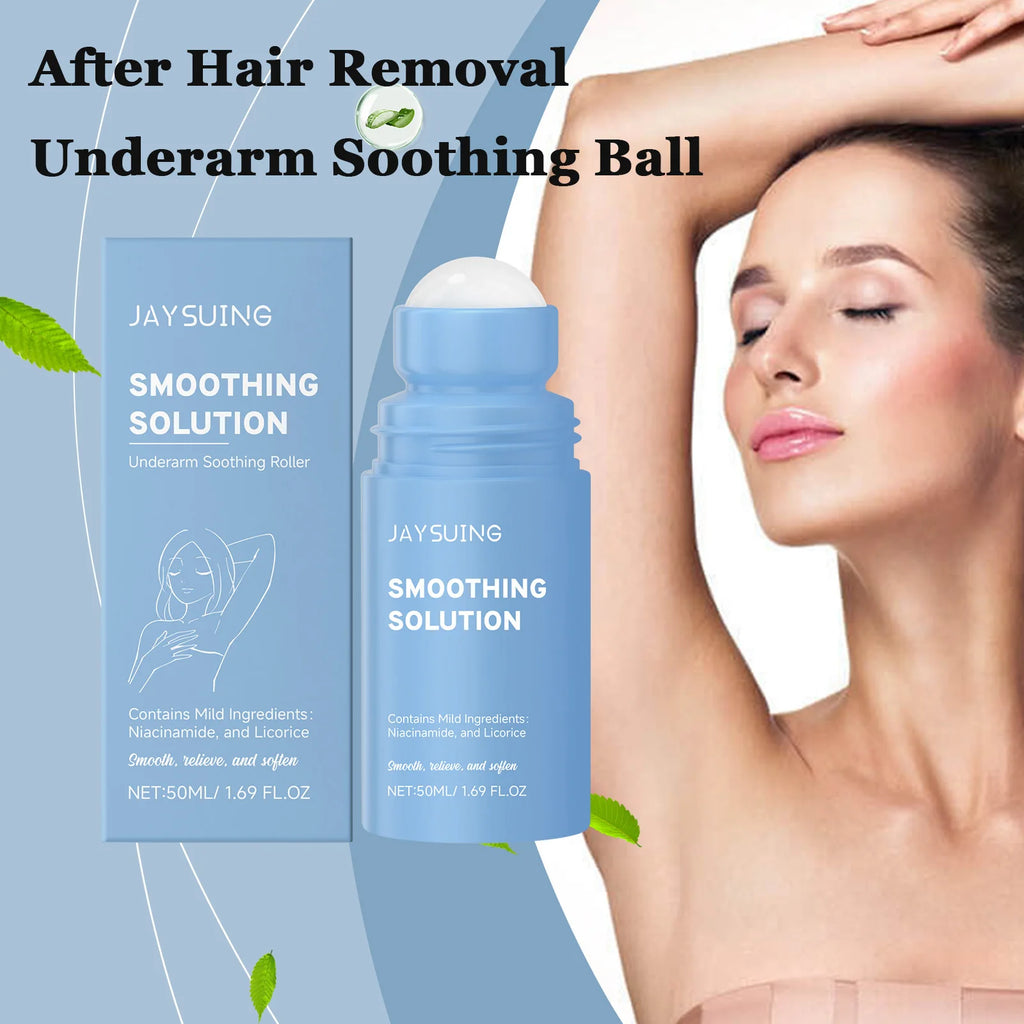Underarm After Shave Soothing Roller Moisturizing Relieve Armpit Skin Pain Discomfort Reduce Redness Improve Dullness Quick-Dry Qme 3 x 50ml Boxed