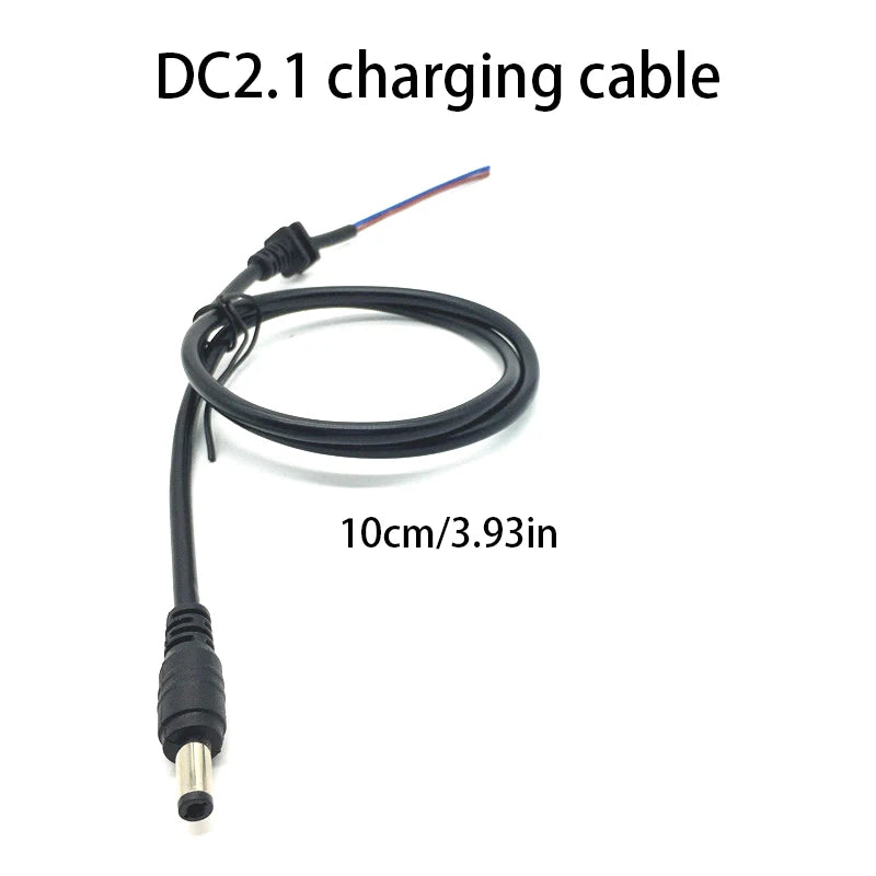 1PC Electric Bicycle Charging Head Lithium Battery Output Line Round Male And Female Base Dc2.1 / 2.5 Charger Plug Socket. Qme A1