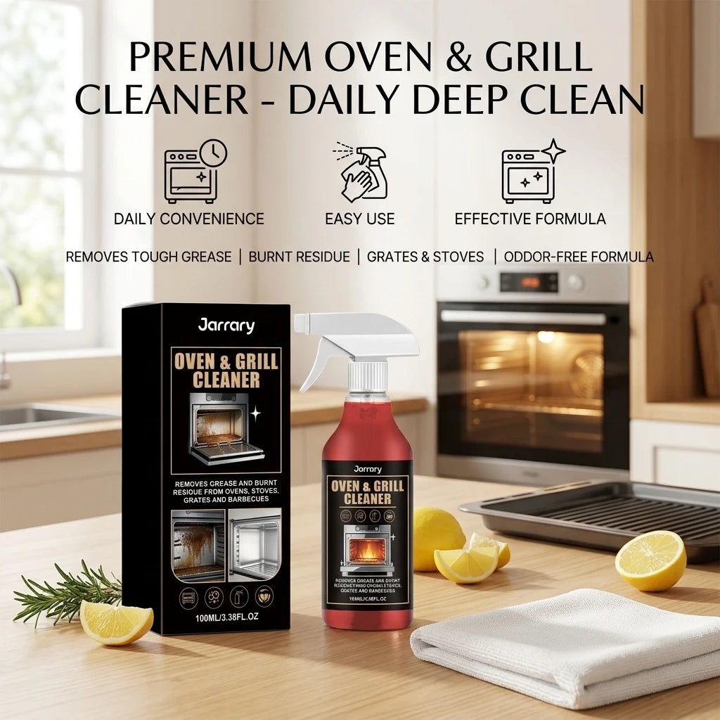 Oven & Grill Cleaning Spray Decompose Oil Stains Remove Food Residues Fast-Acting Foaming Formula Convenient Kitchen Degreaser Qme