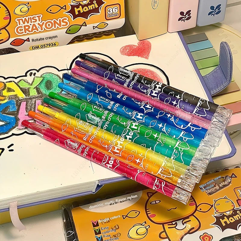 12-36 Colors Non Toxic Crayons,for Kids Crayons for Toddlers, Kids Arts & Crafts Supplies, Coloring Books, Drawing, Doodling Qme
