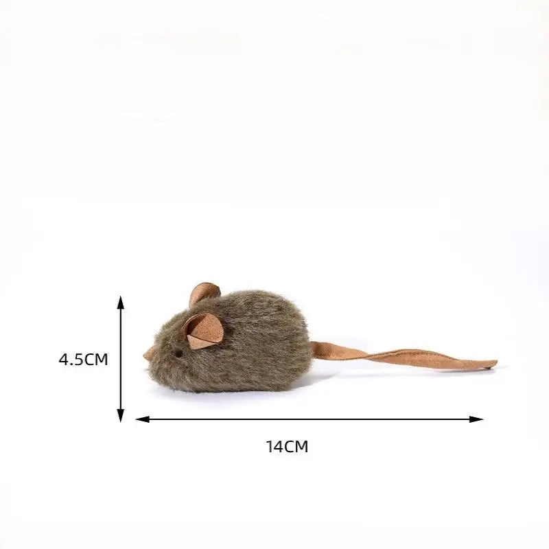 Plush Cat Toy Simulation Mouse Realistic Chirping Feature Kitten Qme