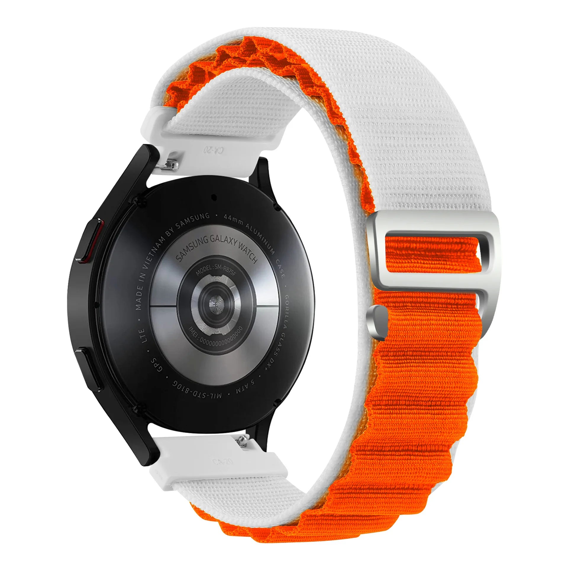A Alpine Nylon Wrist Strap 18/20/22mm Outdoor Sport Sweatproof Compatible with Huawei Watch GT6 5 4 Samsung Watch Series 4-7 Qme StarOrange 20mm