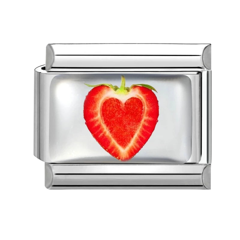 Selling Heart Blue Series Butterfly Fruits Italian Charm Link Fit