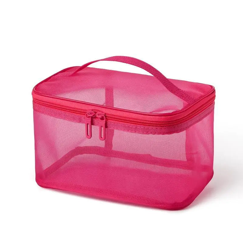 Transparent Mesh Travel Cosmetic Bag | Large Capacity Makeup & Skincare Organizer | Perfect Clear Toiletry Pouch for Vacations Qme style 10