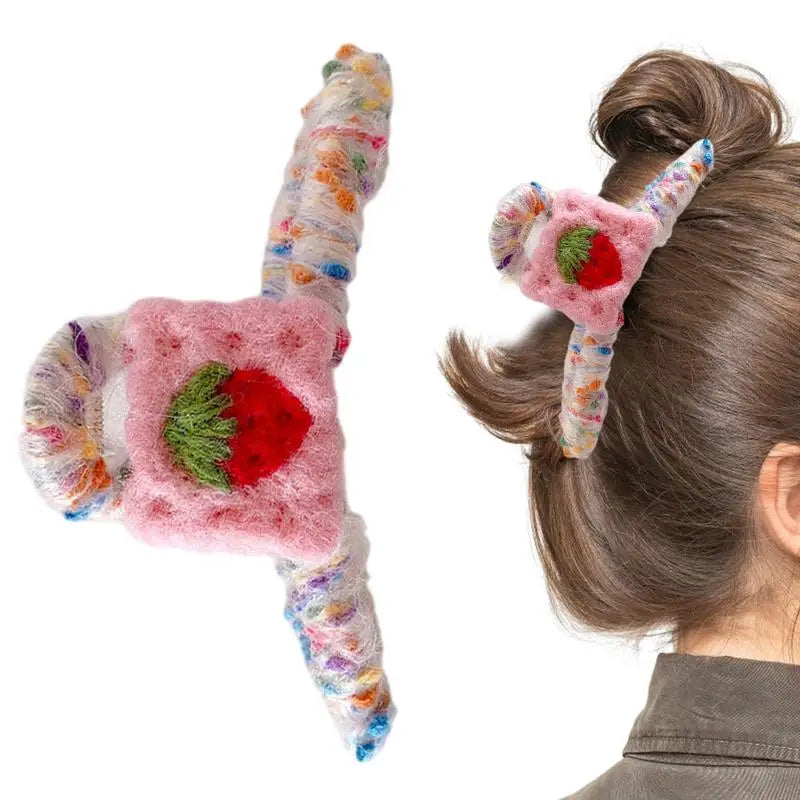 Autumn Hair Clips Plush Shark Claws Large Barrettes Crab Claw Faux Qme