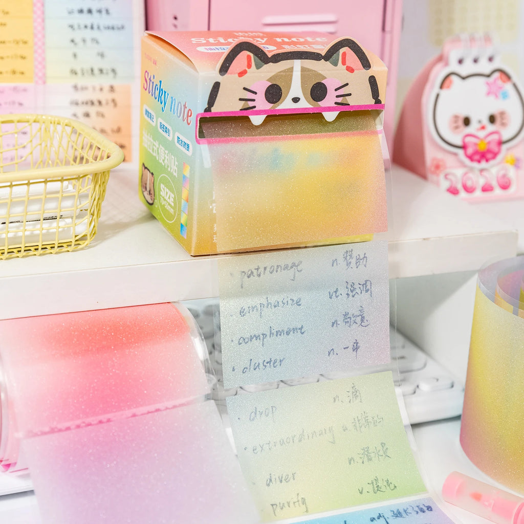 110 Pcs/Box Pull-out Memo Pad Creative Sticky Note Adhesive Labels Sticker DIY Scrapbooking Stickers Student Tearable Notepad Qme