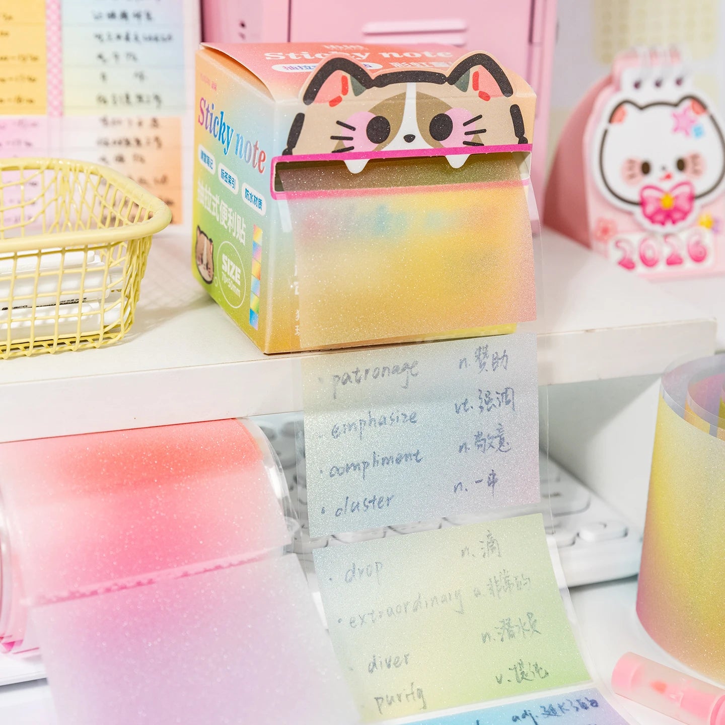 110 Pcs/Box Pull-out Memo Pad Creative Sticky Note Adhesive Labels Sticker DIY Scrapbooking Stickers Student Tearable Notepad Qme