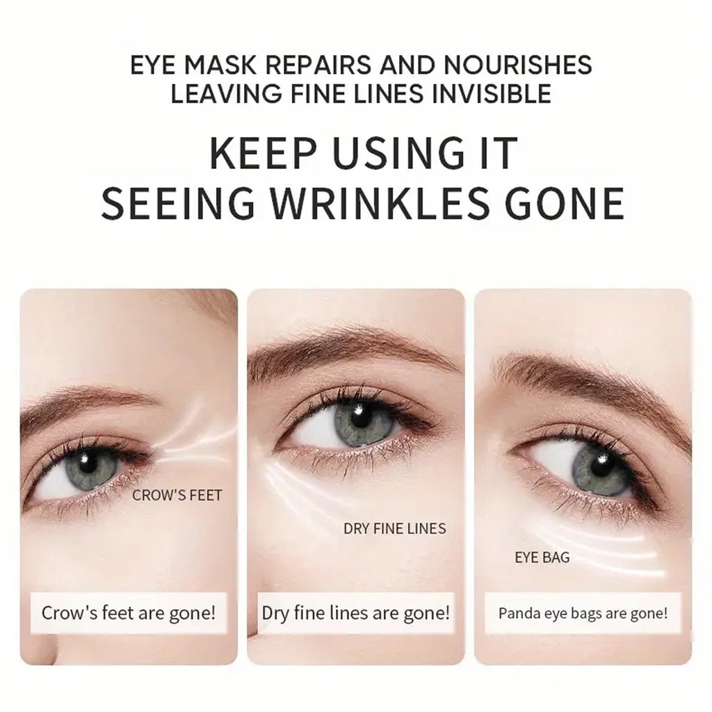 Snail Collagen Eye Mask, Containing Glycerin, Collagen, and Panthenol, Deeply Moisturizes and Nourishes the Skin Around the Eyes, Suitable for All Skin Types Qme