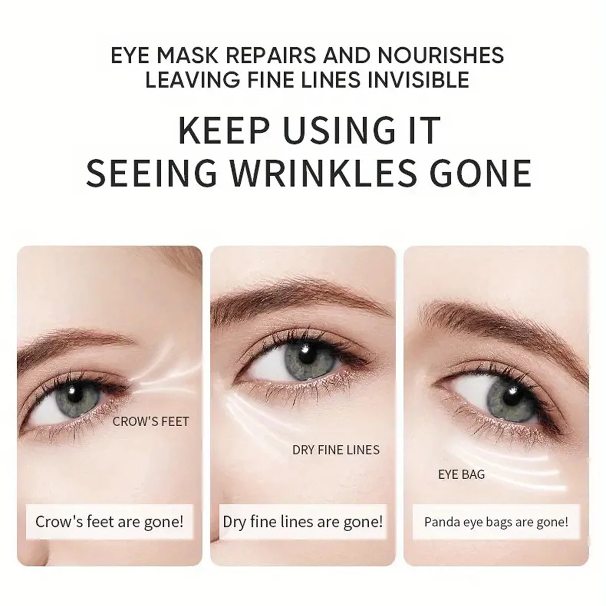 Snail Collagen Eye Mask, Containing Glycerin, Collagen, and Panthenol, Deeply Moisturizes and Nourishes the Skin Around the Eyes, Suitable for All Skin Types Qme