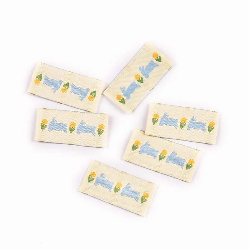 20pcs 15-45mm Mix Colorfull Flower/Heart/Tulip Pattern Label For DIY Clothing Decorative Sewing Accessories Without Gum cp3816 Qme 20pcs 41x20mm