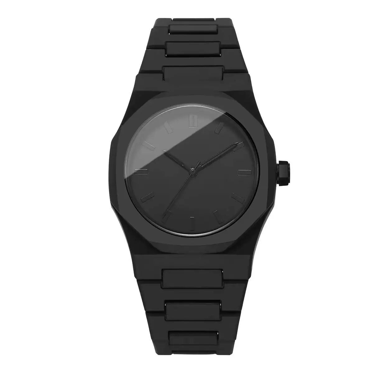 2026 Fashion Versatile Watch Men's Watch Plastic Men's Quartz Watch Qme Black Without Box