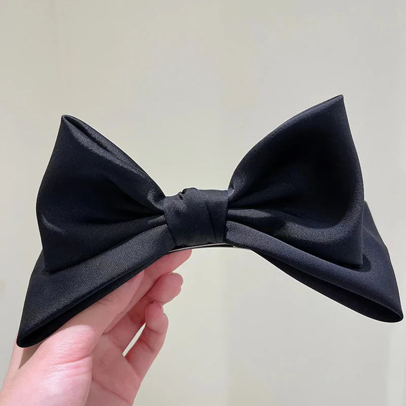 Korean Princess Hairpin 3D Bow Cute Hair Clips Ribbon Barrettes Girls Sauna Wear Women Hair Accessories Spring Qme black