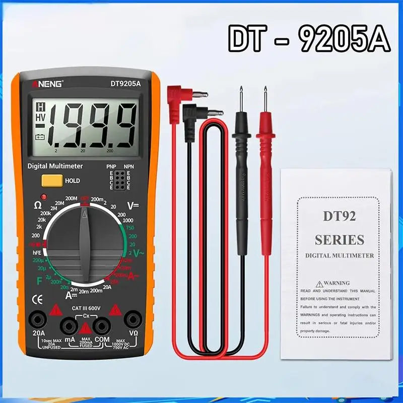 DT9205A Digital Multimeter True RMS Professional /DC Current Tester Capacitor Voltage Meter Detector Tools. Qme