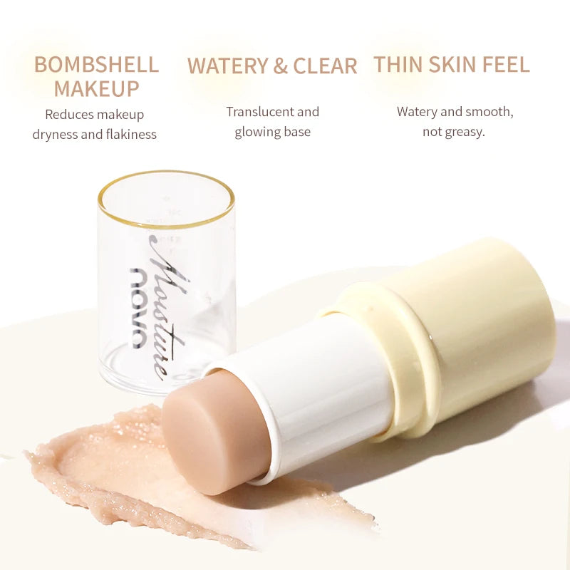 Hydrating Invisible Pore Base Makeup Stick, Moisturizing Oil-control Primer Makeup Cream, Lip balm,Brighten Modifying Skin Color Qme