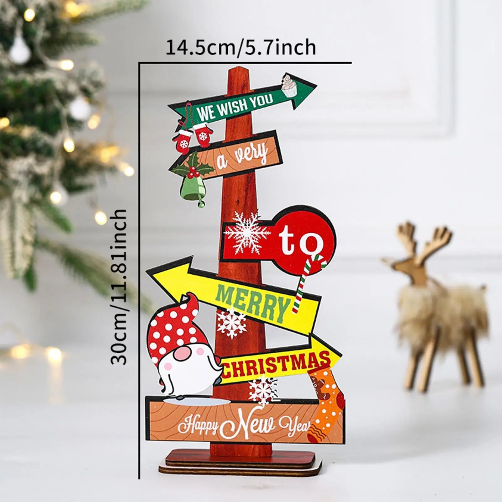 Christmas Tree Desk Decor Farmhouse Table Centerpiece Tabletop Qme