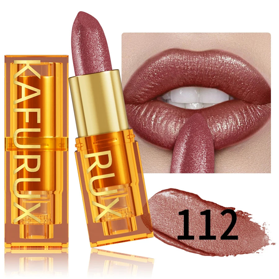 16Colors Bold Intense Glitter Shiny Metallic Lipstick Lip Tint Long Qme 112