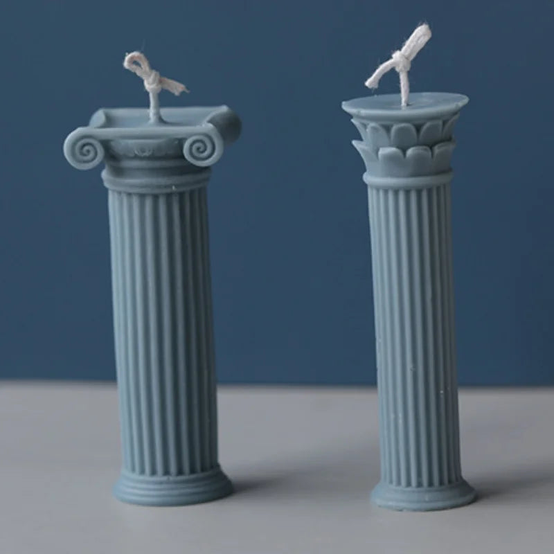 New European Roman Pillar Mold Aromatherapy Candle Mold Kitchen Baking Chocolate Molds Retro Home DecorDIY Gypsum Ornament Mould Qme