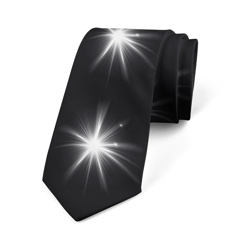 Wonderful Light Source Printed Tie Fashion Casual Novelty Men's Qme style1