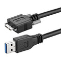 USB3.0 to Micro-B Cable for Industrial Cameras Mobile Hard Drives with Screw Lock High-Speed Data Transfer Cord Qme 3M