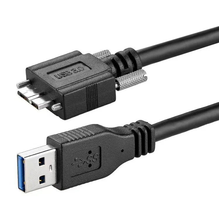USB3.0 to Micro-B Cable for Industrial Cameras Mobile Hard Drives with Screw Lock High-Speed Data Transfer Cord Qme 3M