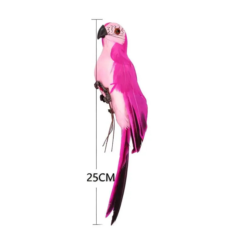 Simulation Parrot Garden Decoration Creative Lawn Figurine Ornament Animal Bird Outdoor Garden Party Prop Decoration Home Qme 25cm Rose red