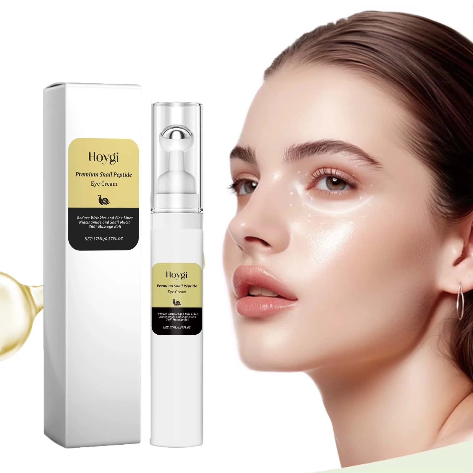 Snail Peptide Eye Cream Remove Eye Bag Anti-Puffiness Fade Dark Circle Firming Skin Roller Massage Nourishing Care Eye Cream Qme