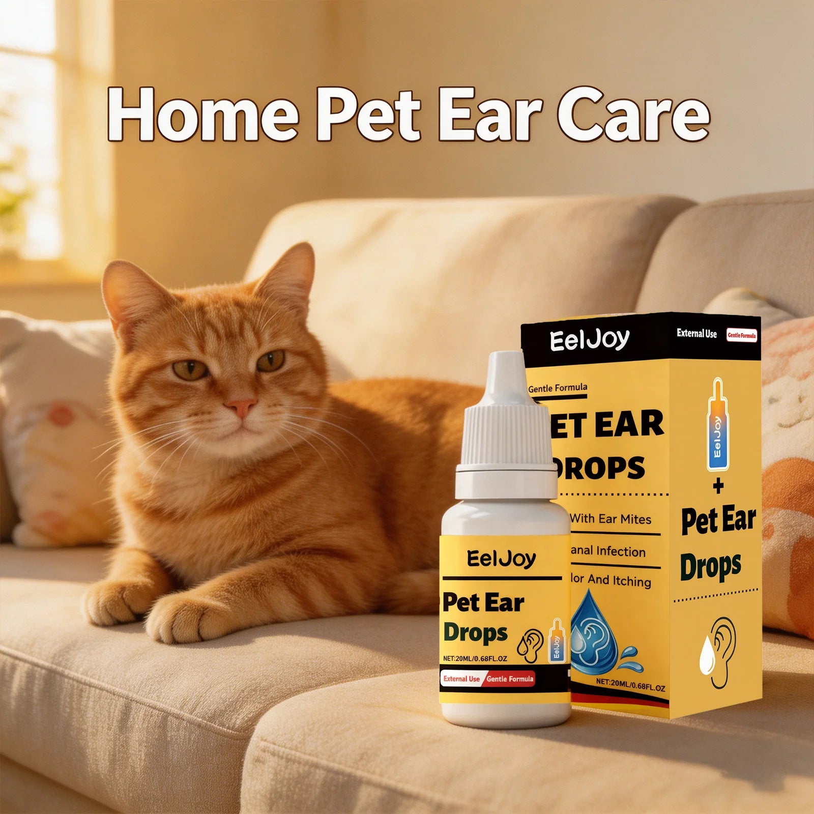 Pet Ear Care Drop Removing Earwax Eliminate Ear Mites Relieve Itching Prevent Infection Gentle Formula Pet Ear Cleaning Solution Qme