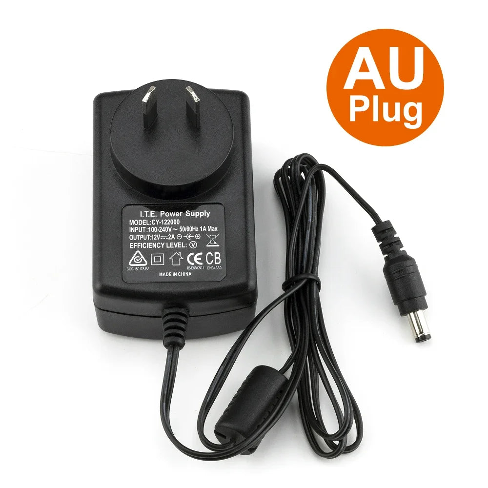 ESCAM DC 12V 2A Power Supply Adaptor 12V Security Professional Converter EU / US / UK / AU Adapter For CCTV Camera CCTV system Qme