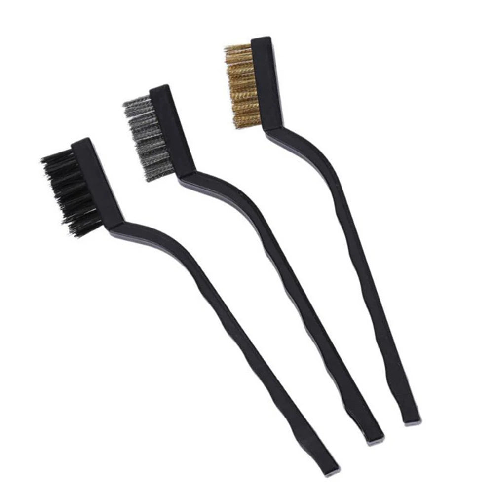 1pc 7" Stainless Steel Copper Nylon Wire Brush Rust Scrub Remove Cleaning Tools Ndustrial Metal Rust Polishing Burring Tools Qme 3pcs