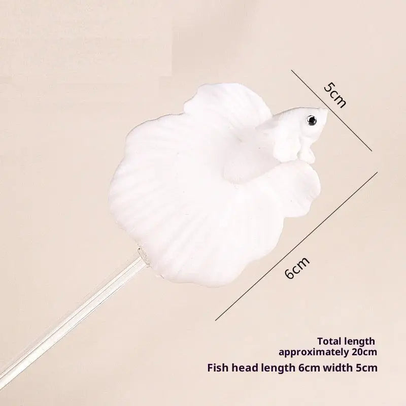 Aquarium Betta Training Wand Plastic Playing Stick Active Healthy Betta Fish Equipment Resin Decoration Fish Stick Toy Kit Qme White