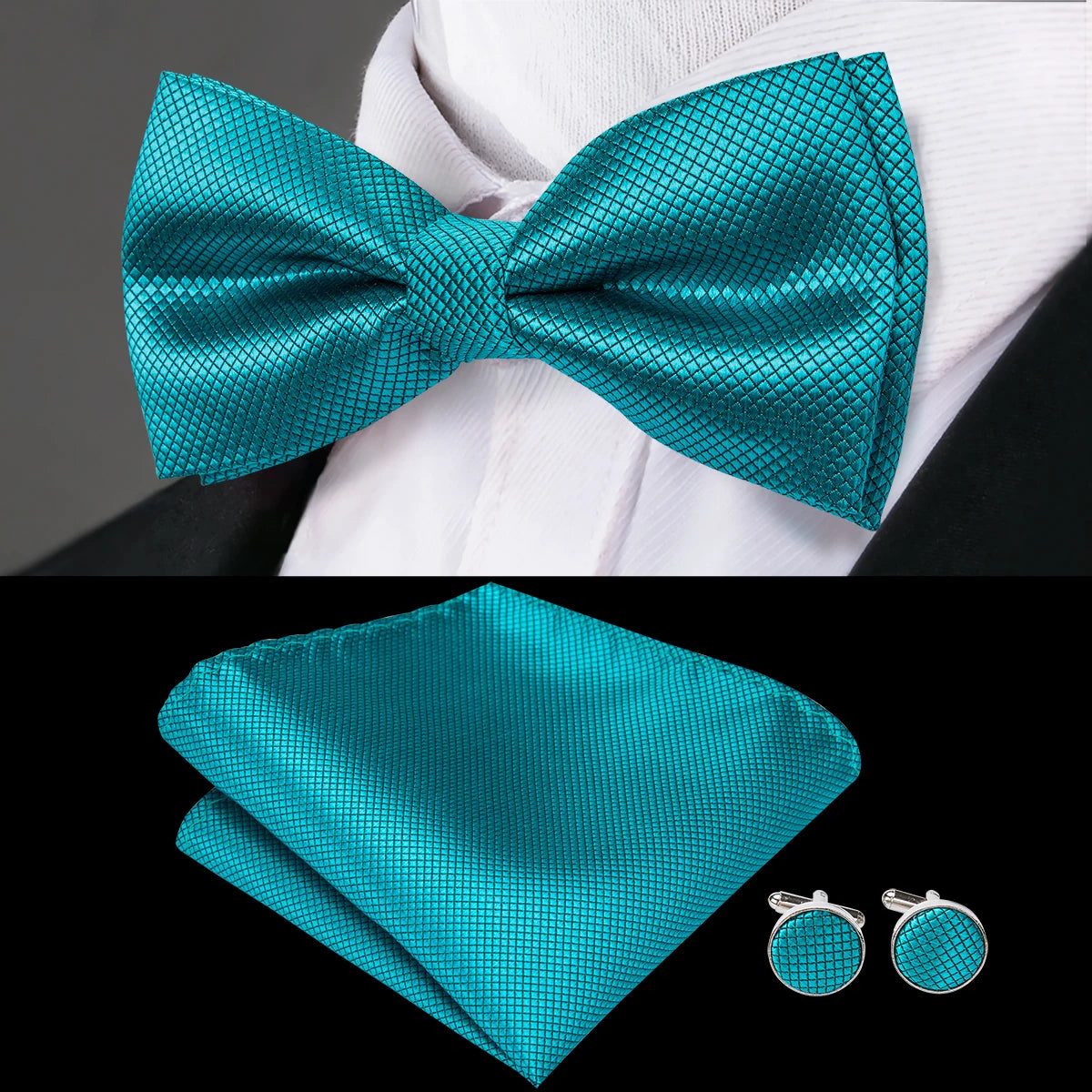 Hi-tie Classic Bow Ties Men Silk Butterfly Pre-tied Male Bowtie